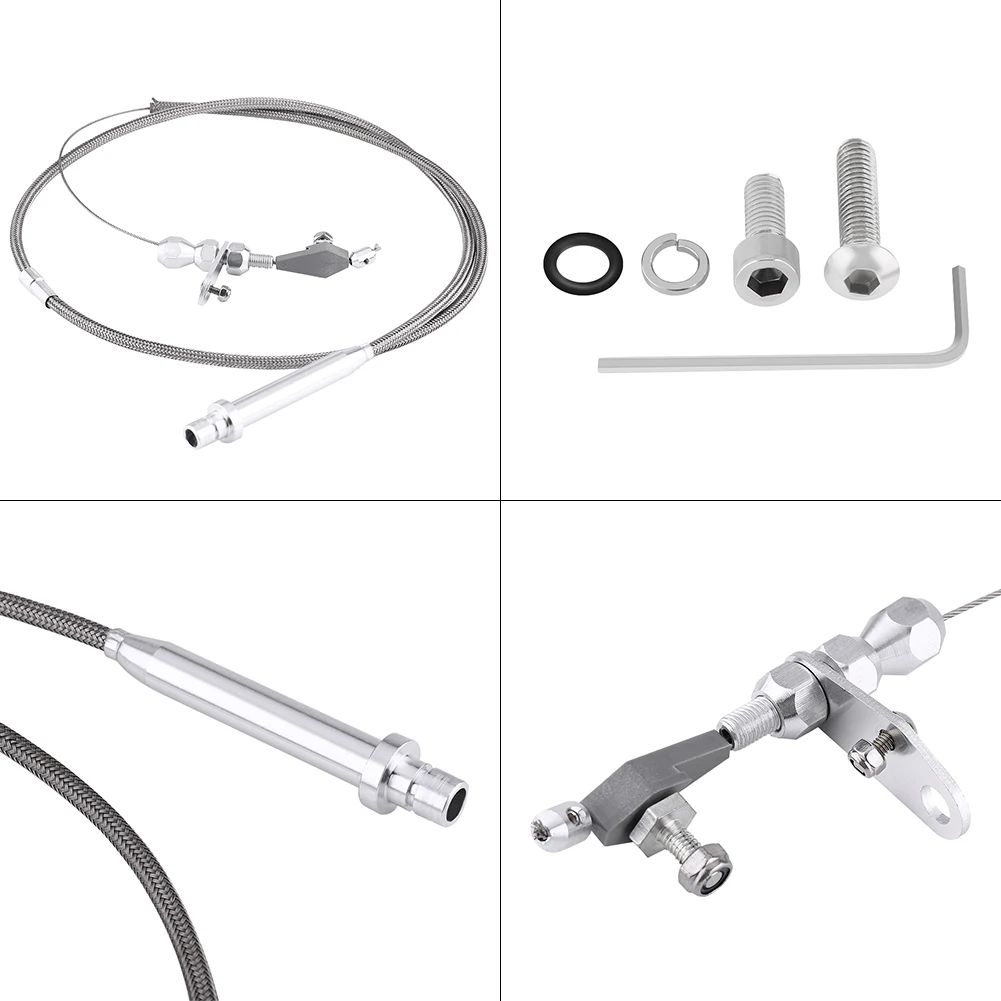 Для Chevy TH350 нержавеющая сталь плетеный Трансмиссия Kick Down Cable Detent Kickdown подходит для GM 350 TH350 трансмиссии