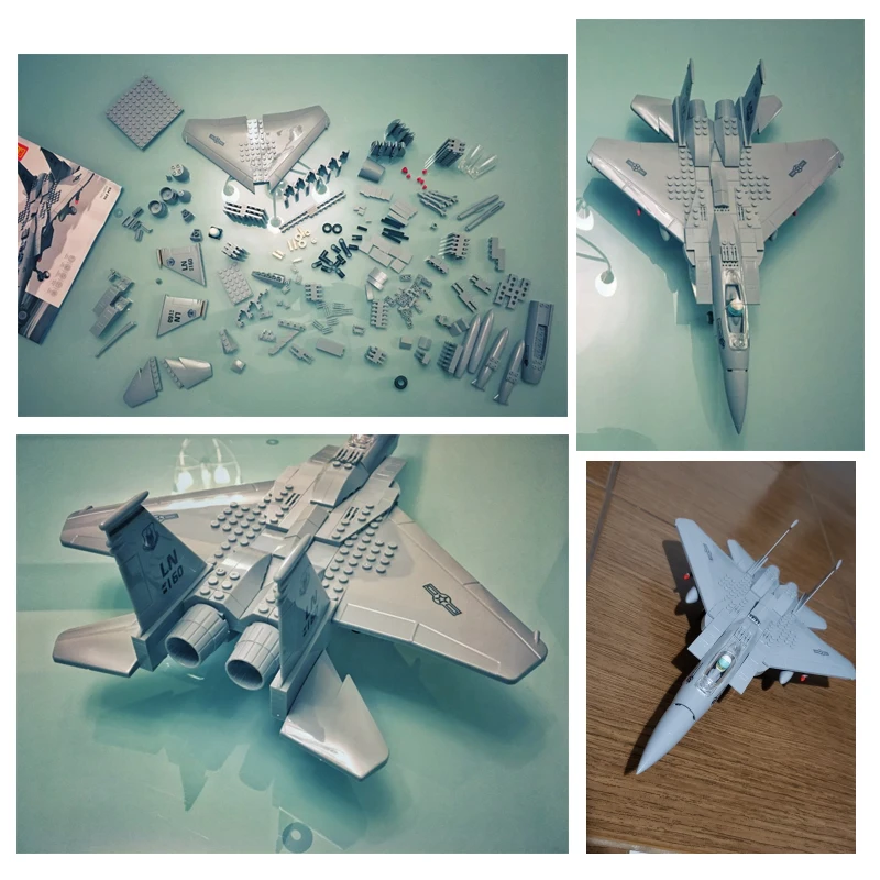 Pаспродажа 262 шт Военная серия F 15 истребитель Eagle строительные блоки модель совместимый бренд с фигурками набор самолетов Кирпичи игрушки для детей