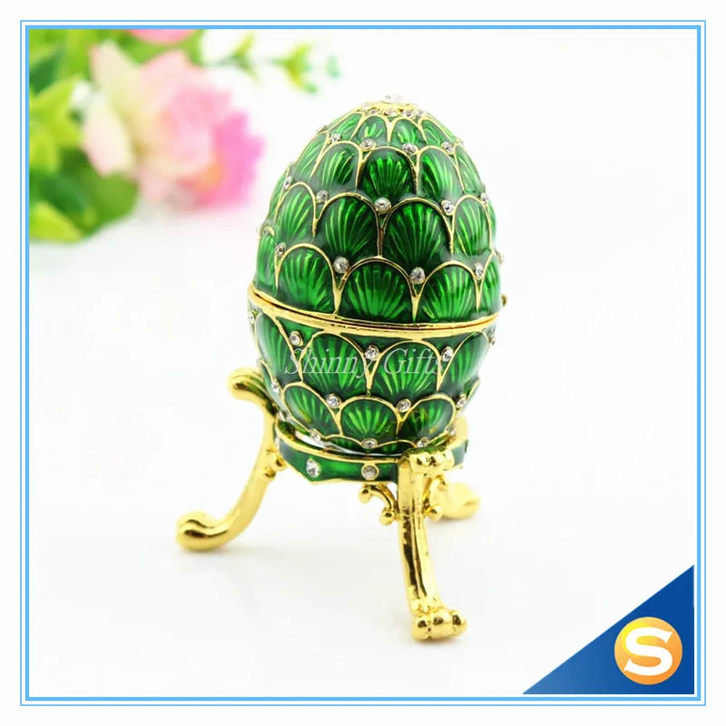 Hand- Painted Vintage Style Faberge Egg with Rich Enamel and Sparkling Rhinestones Jewelry Trinket Box Easter Gifts | Дом и сад