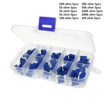 3296W Multiturn Trimmer Potentiometer Kit High Precision 3296 Variable Resistor With Free Box Electronic Diy Kit