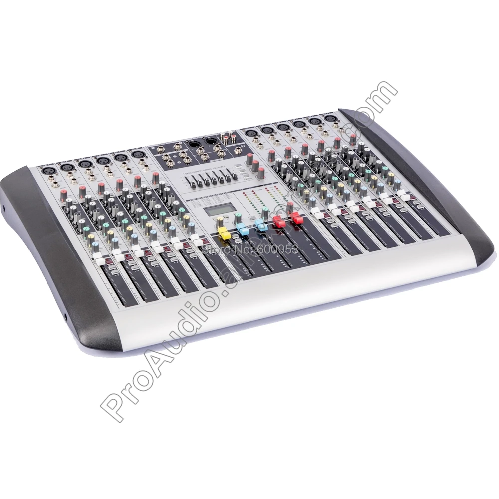 MICWL New 12 Channel 7-Band EQ Audio Music Mixer Mixing Console XLR LINE Input 48V Phantom Power for Recording DJ Stage Karaoke