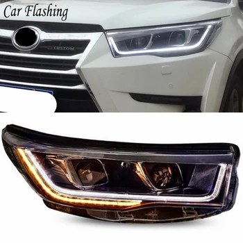 

Car Styling for Toyota Highlander Kluger 2015 2016 2017 Headlights LED Headlight DRL Bi Xenon Lens High Low Beam Parking Fog