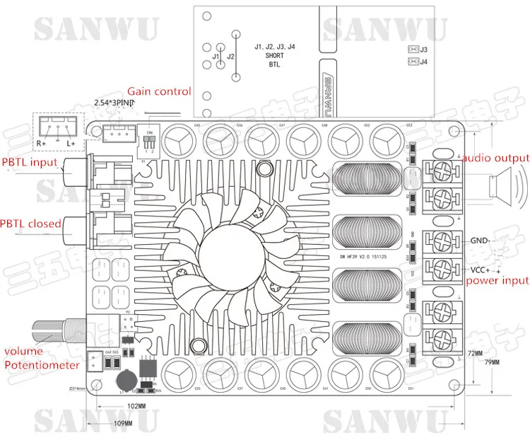 WAVGAT TDA7498E 2X160 Вт BTL220W моно Мощность Цифровой стерео усилитель плата Двухканальный аудио