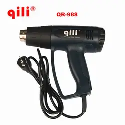 Qili тепловой пистолет QR-988 2000 Вт промышленный Электрический терморегулятор ЖК-дисплей термоусадочная упаковка тепловой нагреватель с