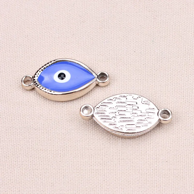 

20pcs/lot 30.3*15mm Blue Oval Evil Eye Connectors Jewelry Findings Components For Bracelet Necklace