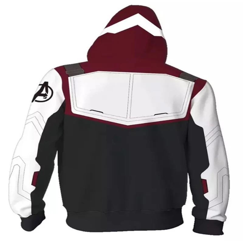 Avengers Endgame Cosplay Quantum Realm Costumes Sweatshirt Hoodie Jacket Captain Marvel Tech Hooded Superhero America Zipper