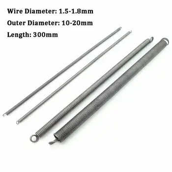 

1Pcs 300mm Sping Steel Dual Hook Long Expansion Tension Spring Hardware Accessories Wire Dia 1.5-1.8mm Outer Dia 10-20mm
