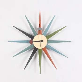 

European Style Metal Shine Wall Clock Home Decoration Adornment Crafts Quartz Needle Large Watch Hanging The Wall Modern Clocks