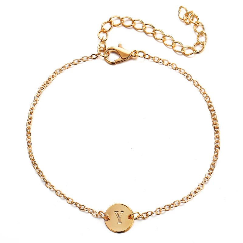 

Fashion Bracelet Women Man Gold Alloy Armband High Street Personality Jewelry Classical Simple Letter Chain Couple Gift Pulseira