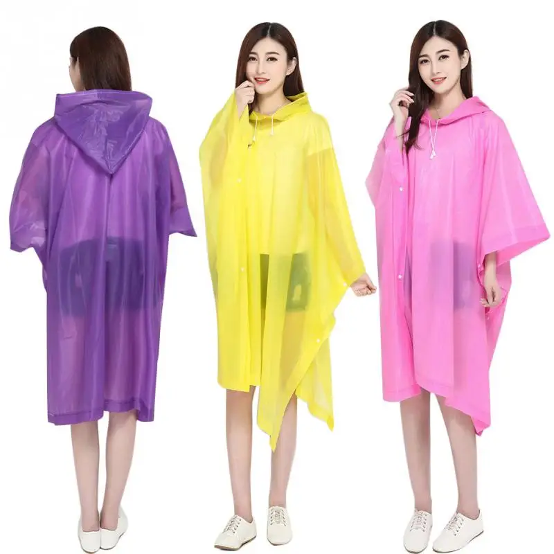 

Women Men EVA Fashion Outdoor Travel Waterproof Riding Clothes Raincoat Poncho Hooded Knee Length Rainwear Rain Gear #0926