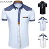 Camisas ZOGAA para hombre, camisas formales de manga corta de mezclilla para hombre, camisas casuales de verano para hombre, camisas de algodón delgado de talla grande para hombre ► Foto 1/5