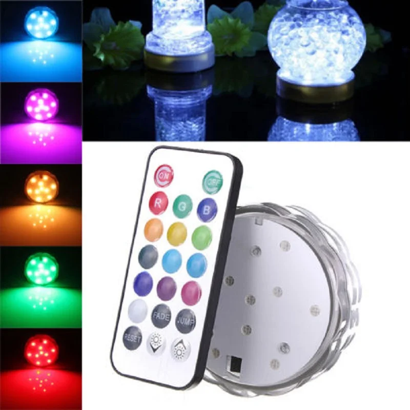 

Wedding Table Deco-10 LED light RGB Remote Controlled Waterproof Candle lights , Vase based Light