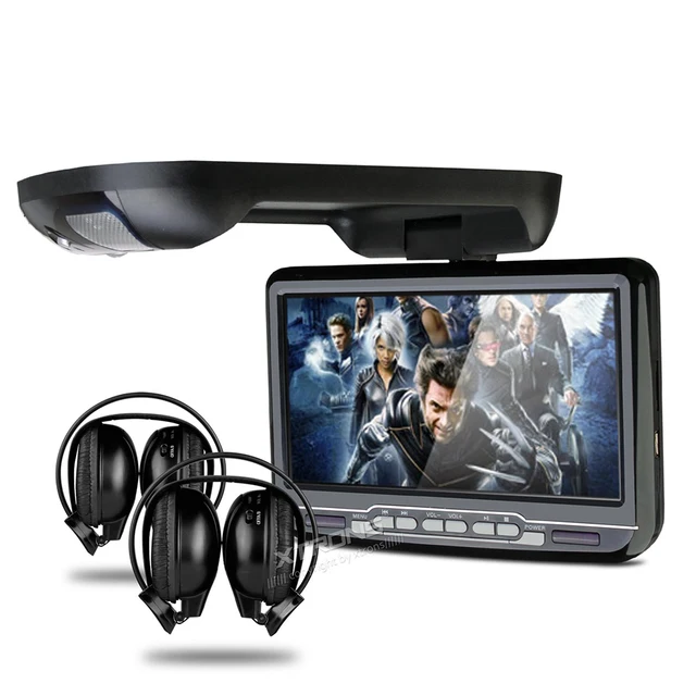 9" Car Roof Mounted DVD Player Flip Down Monitor With Game ...