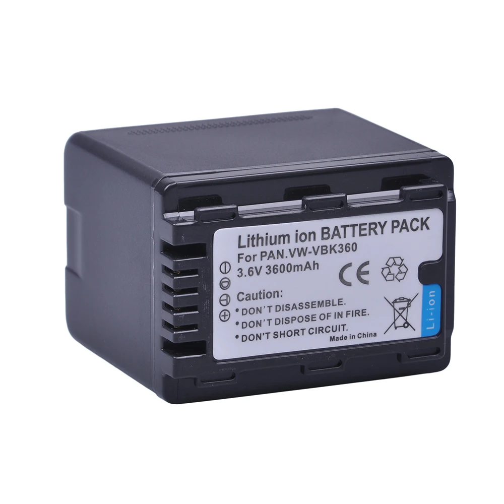 

1X3600mAH VW-VBK360 VW VBK360 VWVBK360 Camera Battery for Panasonic HDC-HS80 SD40 SD60 SD80 SDX1 SDR-H100 H85 H95 HS60 HS80 TM60