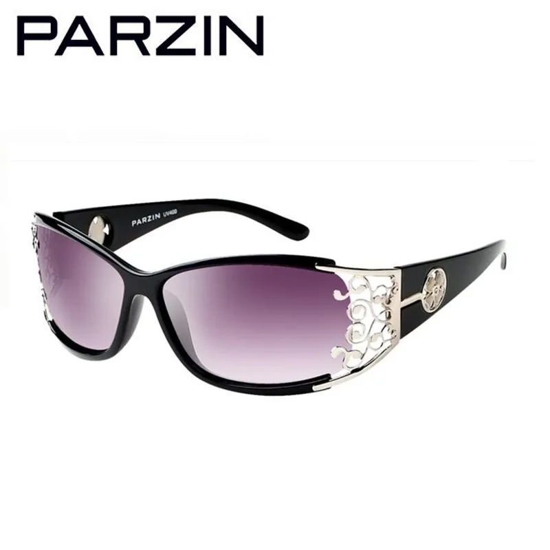 PARZIN поляризованные солнцезащитные очки для женщин с полой оправой солнцезащитные очки дизайнерские женские солнцезащитныеочки чехлом - Цвет линз: BLACK