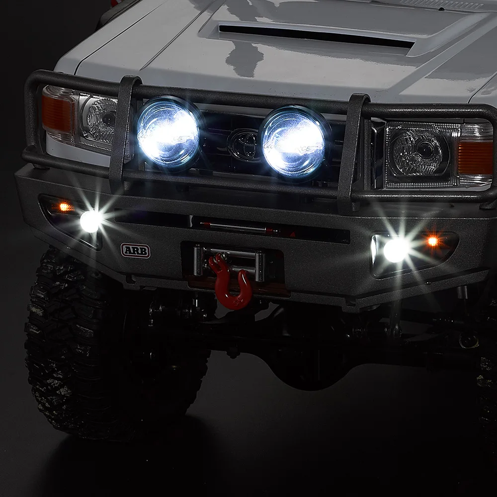 Сплав переднего бампера w/светодиодный светильник лампа для RC4WD TF2 LWB осевой SCX10& SCX10_ Ⅱ 1/10 RC Гусеничный грузовик и запчасти для внедорожников