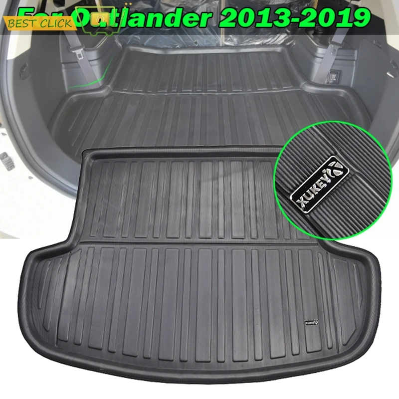 Mitsubishi Outlander 2013-2020 뒷 트렁크 부츠 라이너 카고 매트 트레이 바닥 카펫 진흙 킥 프로텍터 2016 2017 2018 2019