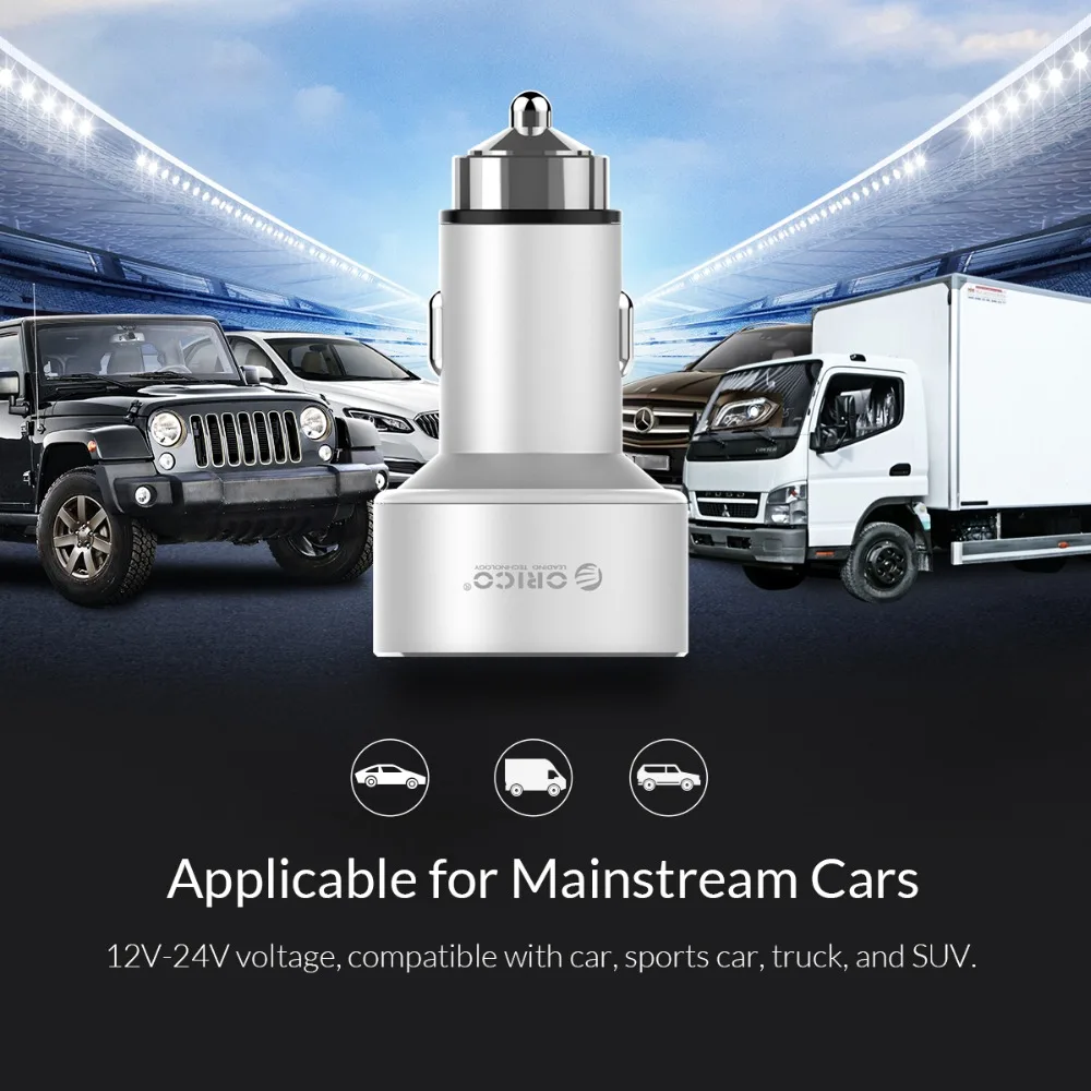 Автомобильное зарядное устройство ORICO QC3.0 30 Вт Max Dual USB для автомобильного