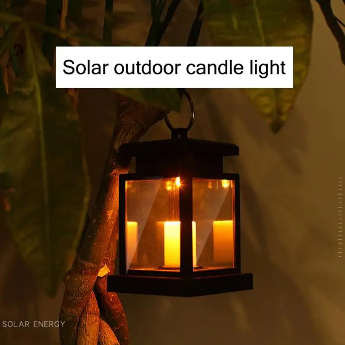 Садовая Солнечная Светодиодная лампа-свеча часы на цепочке свет наружный Декор лампа HVR88