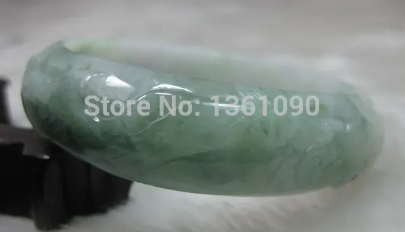 

xd 00493 NATURE GRADE "A " CARVING GREEN JADE JADEITE BRACELET BANGLE 57MM (A0502)
