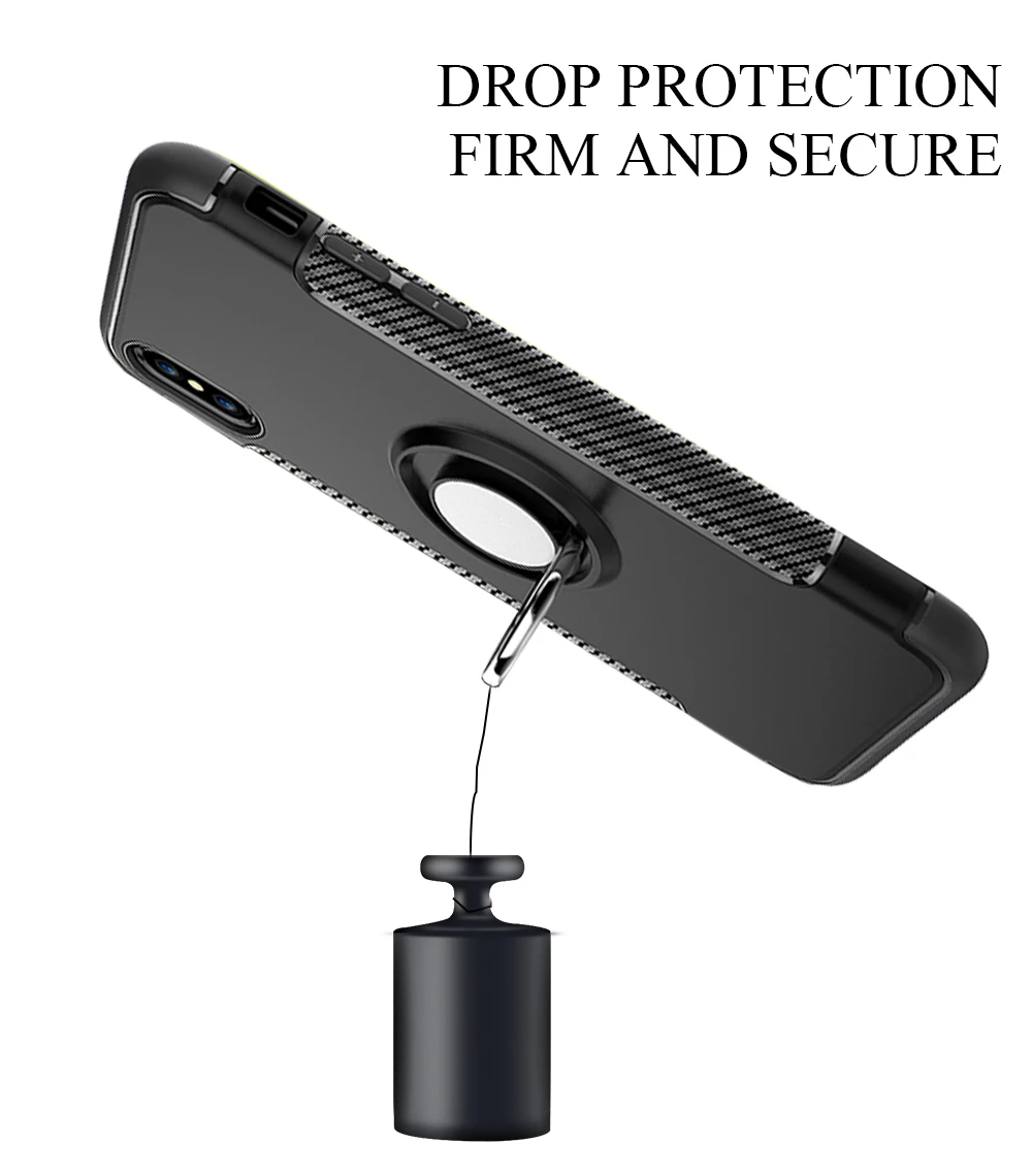 PORTEFEUILLE shockproof armor case for iphone  6 7 8 plus 5 x XR XS MAX luxury metal aluminum bumper cover with ring accessories (4)