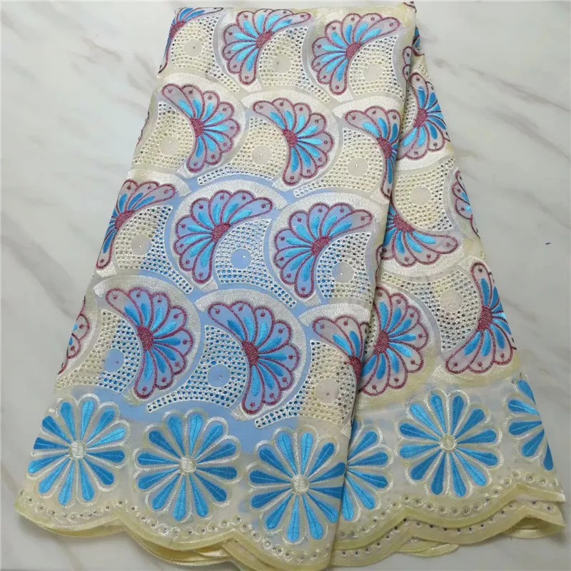 

2019 New Design African Dry Lace Fabrics High Quality Cotton Lace Fabric Stones Swiss Voile Lace In Switzerland PL061701