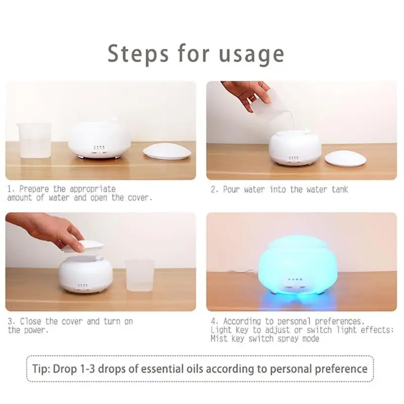 300ml Ultrasonic Humidifier Aroma Essential Oil Diffuser Remote Control Air Humidifier Electric Aromatherapy Diffuser Mist Maker