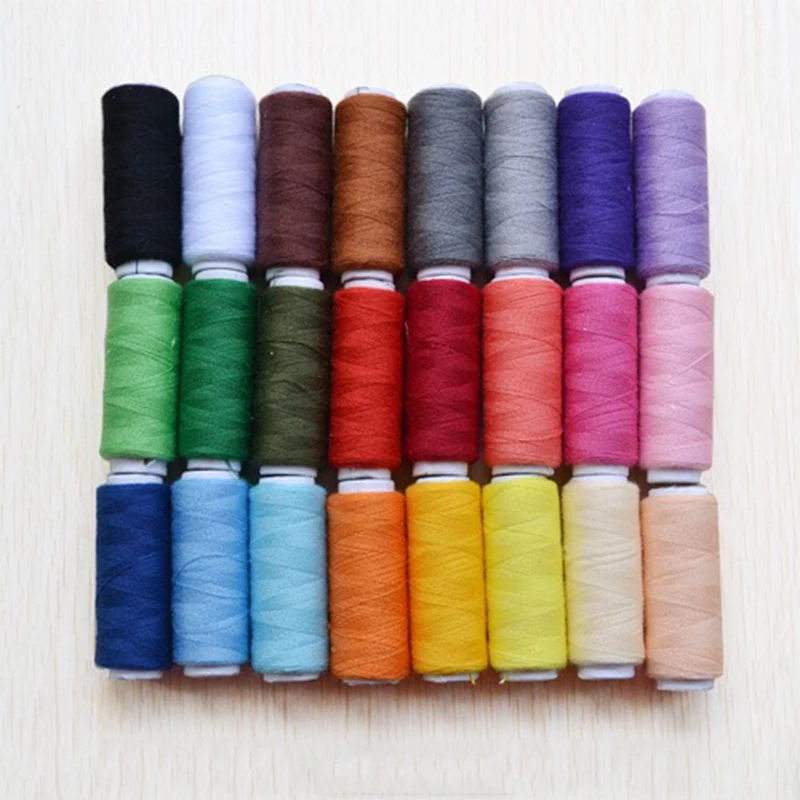 24rolls/lot Top Quality 24 Colors 200 Yards Sewing Threads DIY Sewing