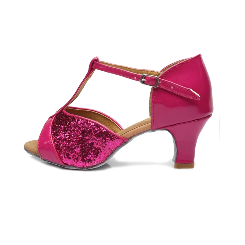 Alharbi Для женщин девочек Туфли для латинских танцев атлас/блеск Танго Танцы обувь Женская Бальные Танцевальные Туфли для сальсы сандалии 5/7 см; женские туфли - Цвет: Rose 5cm heeled