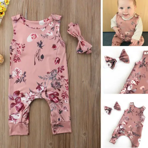 PUDCOCO Newborn Toddler Baby Girl Floral Romper Jumpsuit Clothes Outfits