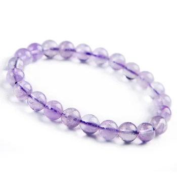 

Newly Natural Lavender Amethyst Quartz Purple Gemstone Round Beads Bracelet Woman 8mm Crystal Birthday Gift Healing Stone AAAAA