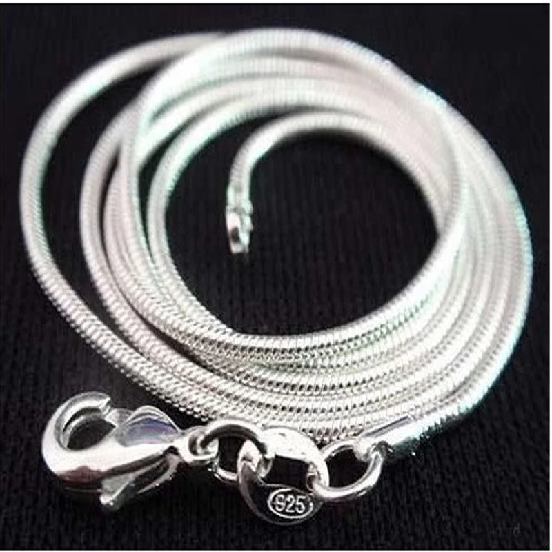 

Factory price !wholesale 925 stamped silver plated necklace, silver fashion jewelry simple Snake Chain 1mm Necklace for women