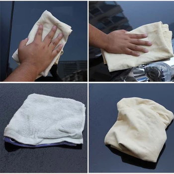 

BU-Bauty top brand 40 * 70CM 32 * 43CM Natural Shammy Chamois Leather Car Cleaning Towels Drying Washing Cloth New Arrival