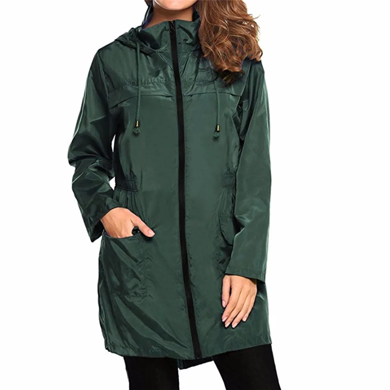 Women Lightweight Travel Waterproof Raincoat Hoodie Windproof Hiking Coat Jacket impermeable regenjas Dropshipping #FG08 (2)