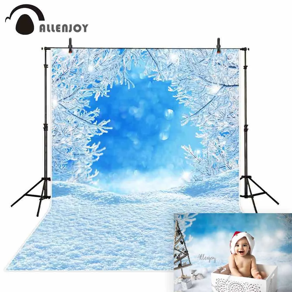 

Allenjoy photo backdrops winter blue sky ice tree background photocall photographic photo studio photobooth fantasy