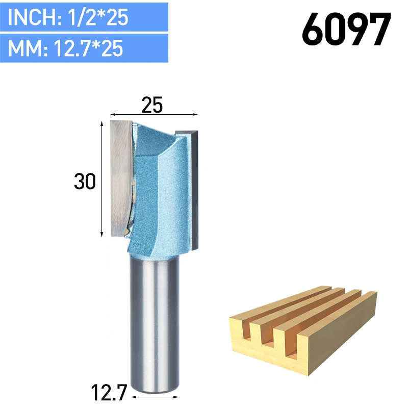 HUHAO 1 шт. промышленный деревообрабатывающий фреза с двойной окантовкой Концевая фреза с прямым триммером - Длина режущей кромки: 6097