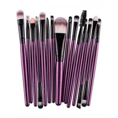 

Stylish Multifunction 15 Pcs Plastic Handle Nylon Makeup Brushes Set