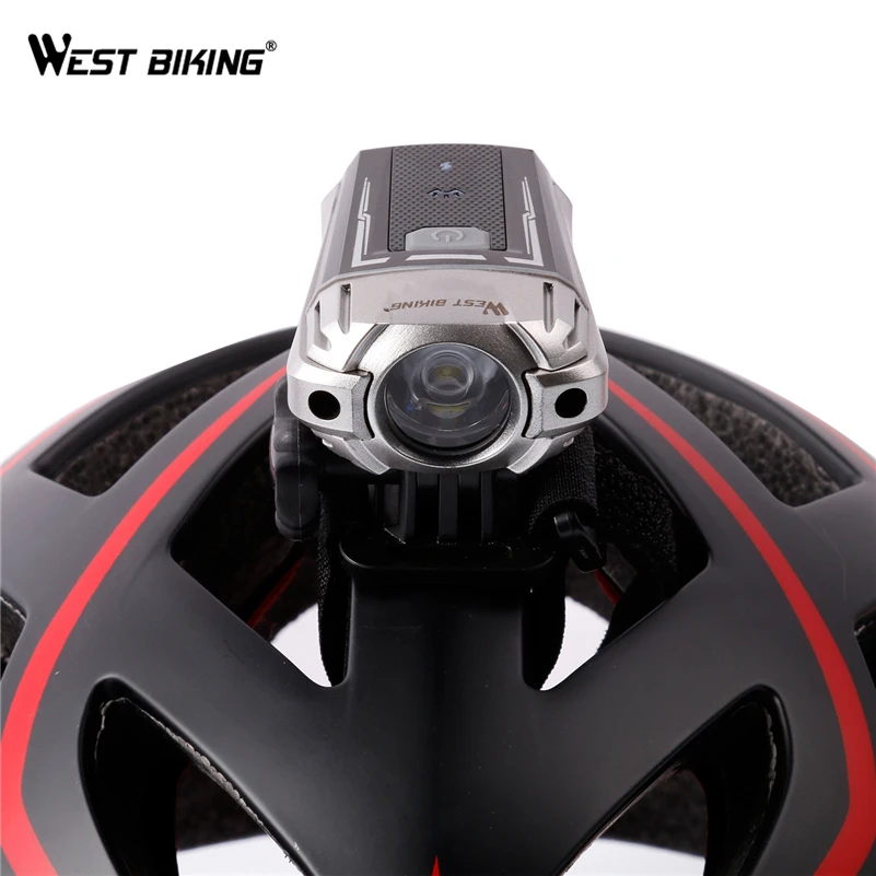 Skup WEST BIKING światło rowerowe reflektor przedni usb do powtórnego ładowania cree led kask oświetlenie nocne bezpieczeństwo kierownica przednie migające światło rowerowe