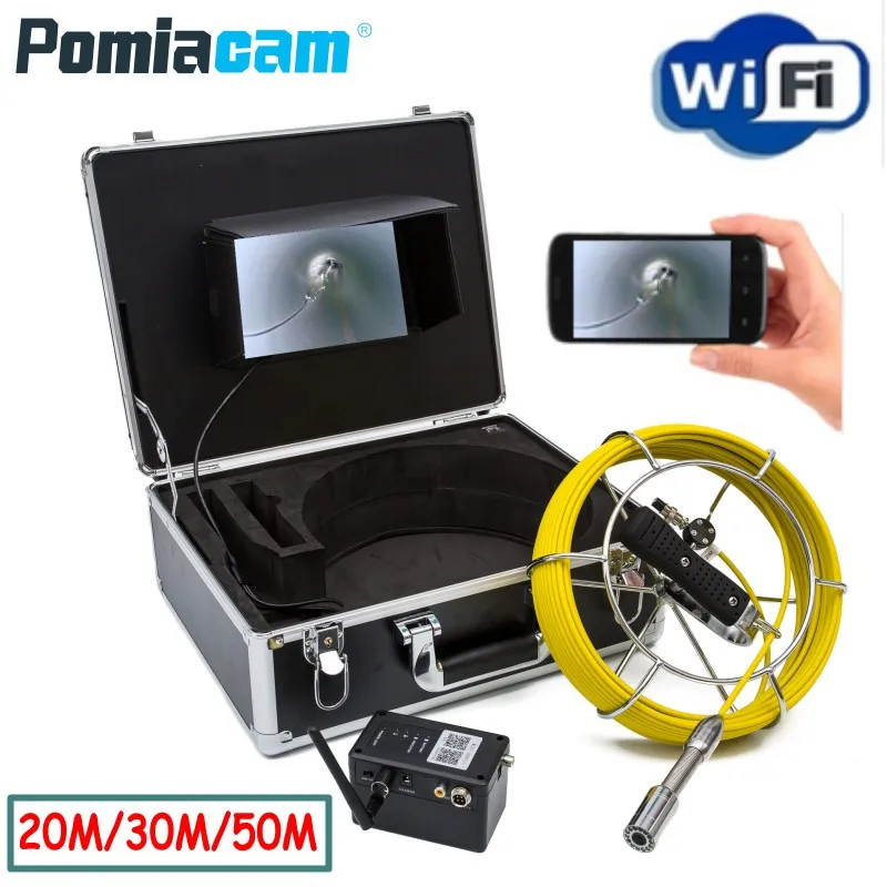 20/30M/50M Wireless WiFi Drain Sewer Pipe Inspection Camera System WP70 Industrial Pipeline Endoscope Camera support Android/IOS pipe inspection camera syanspan 7 inch monitor sewer industrial endoscope wireless wifi support android ios 20 50 100m