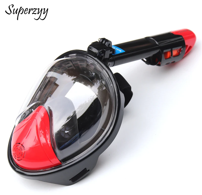 تحت الماء مكافحة الضباب مجموعة أنبوب التنفس بقناع الغوص السباحة التدريب الغوص mergulho 2 في 1 كامل الوجه قناع الغطس السطحي ل Gopro كاميرا