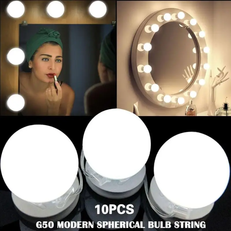 

Makeup Mirror Vanity LED Light Bulbs Kit Port Cosmetic Lighted Make Up Mirrors Bulb Brightness Wall Lamp Lights EU US Plug Z35