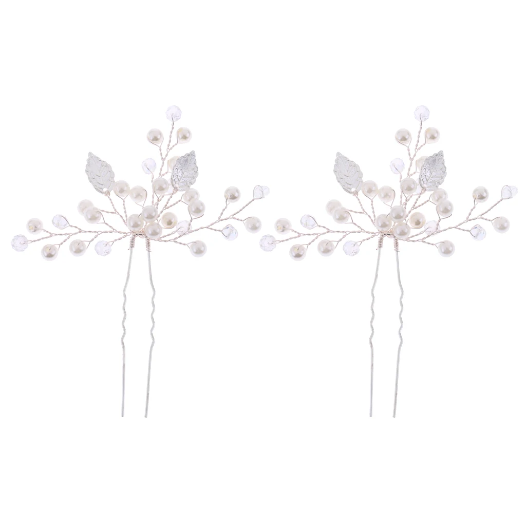 1 Pair Crystal Rhinestone Leaf Hair Pins Vine Wedding Banquet Woman Bridal Hair Jewelry Photo Prop