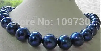 

Jewelr 003798 11-12MM GENUINE SOUTH SEA BLACK BLUE REDISH PEARL NECKLACE