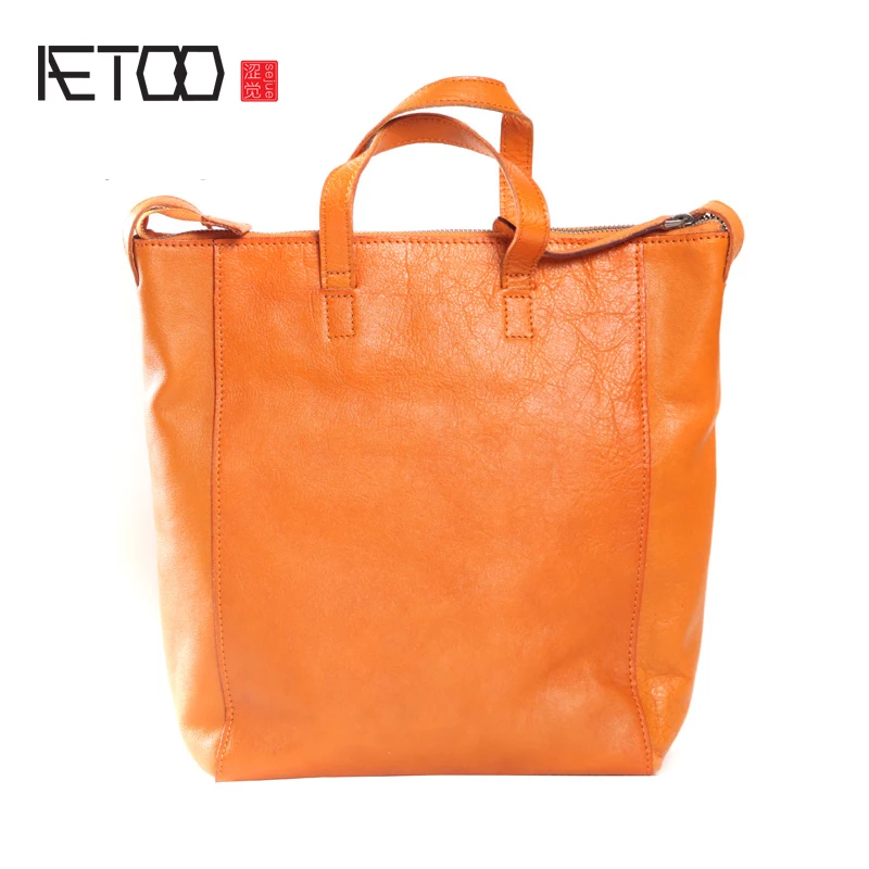 

AETOO Women's bag, small retro texture soft leather special bag, simple shoulder oblique satchel