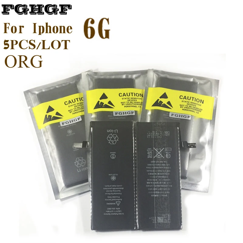 FGHGF Original IC Mobile Phone Batteries 5PCS For Iphone 6 6G battery