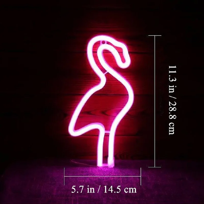 ROPIO светодиодный неоновый светильник ночник С КАКТУСОМ Фламинго уникальный дизайн мягкий светильник Настенный Декор лампа игрушка для рождества Свадебная вечеринка - Испускаемый цвет: Flamingos