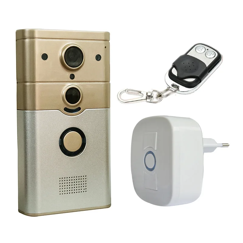 Wireless WiFi Smart Doorbell with PIR Alarm for Real-time Video & Call Unlock Photograph Videotape by Mobile APP & Tablet PC