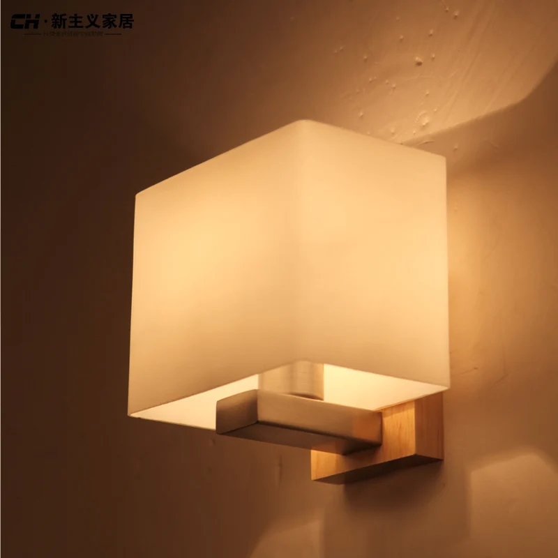 

Free shipping Modern brief living room wall lamp new russian style bedside solid wood wall lamp