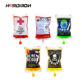 

HARDIRON 250ML DIY Transparent PVC Material Energy Drink Bag Halloween Reusable Vampire Blood Body Bag
