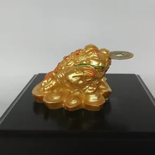 Newest HOT Sales Golden Three Legs ingot Frog Lucky Toad Statue Home Decoration Feng Shui for